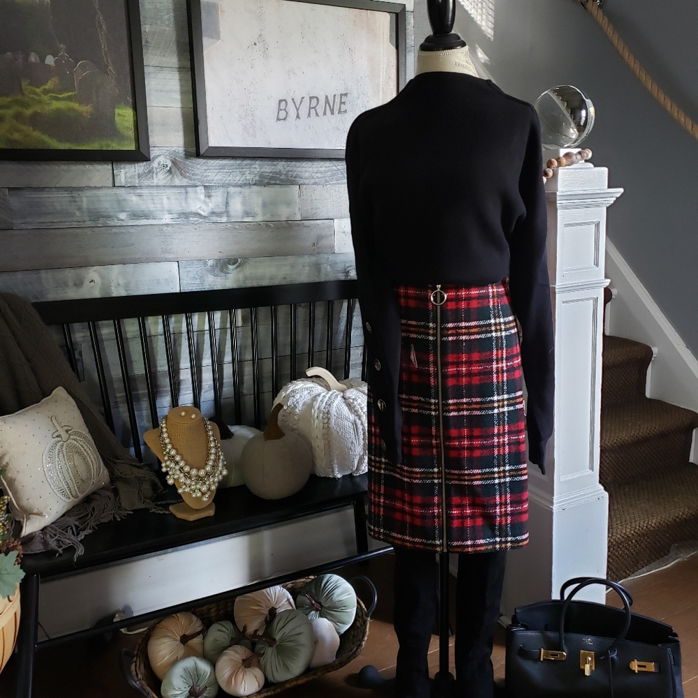 Long Tall Sally Plaid Wool Mini Skirt